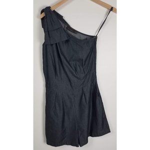 The Limited Women's Sz. XS Single Bow Shoulder Chambray Romper W/Pockets